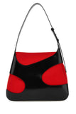 Salvatore Ferragamo Women Two-Tone Leather And Canvas Cut Out L Shoulder Bag