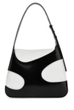 Salvatore Ferragamo Women Two-Tone Leather And Canvas Cut Out L Shoulder Bag