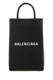 Balenciaga Women Black Leather Phone Case