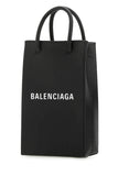 Balenciaga Women Black Leather Phone Case