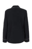 Off White Women Embroidered Silk Blend Pyjama Shirt