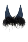 Miu Miu Women Denim Crop Top