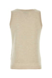 Prada Men Melange Sand Cashmere Tank Top