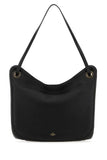 Valentino Garavani Women Black Leather Vlogo Moon Shopping Bag