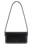 Valentino Garavani Women Black Leather Rockstud Shoulder Bag