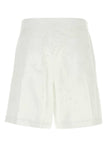 Valentino Garavani Men White Cotton Blend Bermuda Shorts