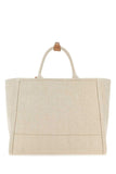 Prada Women Sand Canvas Shopping Bag