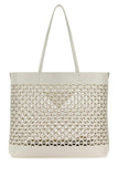 Prada Women White Leather Shopping Bag