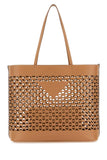 Prada Women Sand Leather Shopping Bag