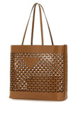 Prada Women Caramel Leather Shopping Bag