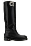Mach&Mach Women Black Leather Galaxy Riding Boots