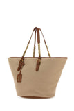 Saint Laurent Women Cappuccino Canvas Panier Shopping Bag