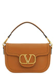 Valentino Garavani Women Camel Leather Alltime Shoulder Bag