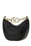 Valentino Garavani Women Black Leather Small Hobo Vlogo Moon Handbag
