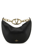 Valentino Garavani Women Black Leather Small Hobo Vlogo Moon Handbag