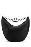 Valentino Garavani Men Black Leather Hobo Vlogo Moon Shoulder Bag