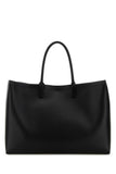 Valentino Garavani Men Black Leather Vlogo Shopping Bag