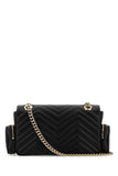 Gucci Women Black Leather Small Gg Marmont Shoulder Bag