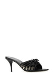 Balenciaga Women Black Leather Cagole Mules