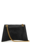 Balenciaga Women Black Leather Medium Crush Shoulder Bag