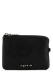 Alexander Mcqueen Women Black Leather Sling Card Holder