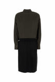 Maison Margiela Women Two-Tone Poplin And Wool Shirt Dress