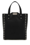 Valentino Garavani Men Black Leather Rockstud Handbag