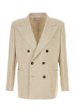 Valentino Garavani Men Beige Linen Blend Blazer
