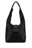 Saint Laurent Women Black Leather Tanger Shopping Bag