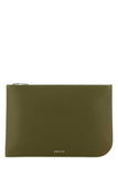 Alexander Mcqueen Men Olive Green Leather Large Sling Pouch