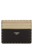 Fendi Men Two-Tone Leather Sellerie Card Holder