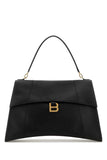 Balenciaga Women Black Leather Large Hourglass Soft Handbag