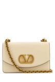 Valentino Garavani Women Ivory Leather Vlogo Signature Shoulder Bag