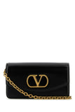 Valentino Garavani Women Black Leather Vlogo Signature Shoulder Bag