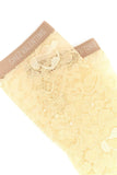 Valentino Garavani Women Cream Stretch Lace Socks