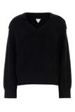 Bottega Veneta Women Black Stretch Cotton Blend Polo Shirt
