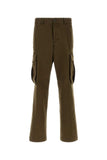Dsquared Men Olive Green Stretch Cotton Loose Cargo Pant