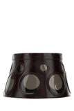Prada Women Dark Brown Leather Hat