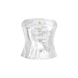 Ganni Foil Corsage Denim Top Women
