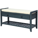 TREXM Shoe Rack with Cushioned Seat and Drawers