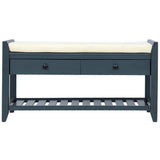 TREXM Shoe Rack with Cushioned Seat and Drawers