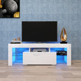 Modern MDF TV Stand with LED Lighting - 51-Inch Entertainment Console