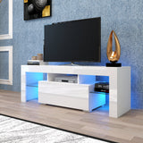 Modern MDF TV Stand with LED Lighting - 51-Inch Entertainment Console