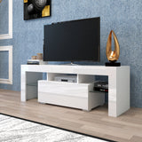 Modern MDF TV Stand with LED Lighting - 51-Inch Entertainment Console