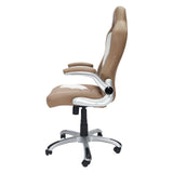 Techni Mobili High Back Executive Sport Race Office Chair, Camel, Flip-Up Arms