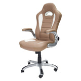 Techni Mobili High Back Executive Sport Race Office Chair, Camel, Flip-Up Arms