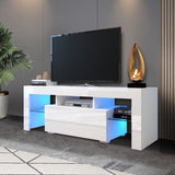 Modern MDF TV Stand with LED Lighting - 51-Inch Entertainment Console