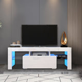 Modern MDF TV Stand with LED Lighting - 51-Inch Entertainment Console