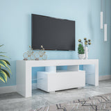 Modern MDF TV Stand with LED Lighting - 51-Inch Entertainment Console