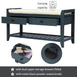 TREXM Shoe Rack with Cushioned Seat and Drawers